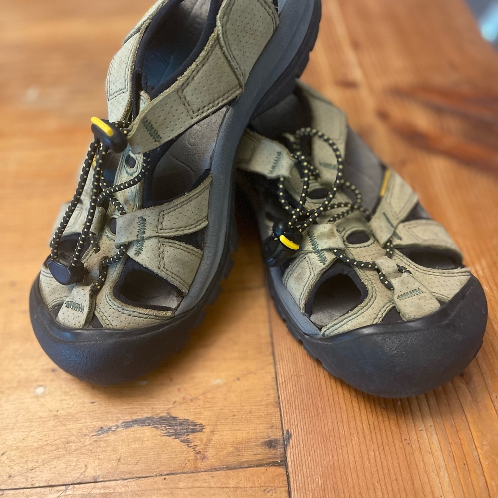 Keen Tan and Black Sandals with Rugged Sole